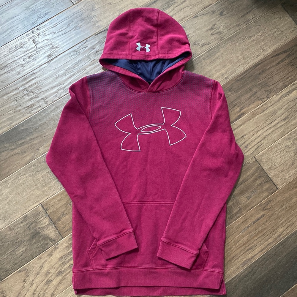 Under Armour Burgundy Coldgear Hoodie Sweatshirt YXL